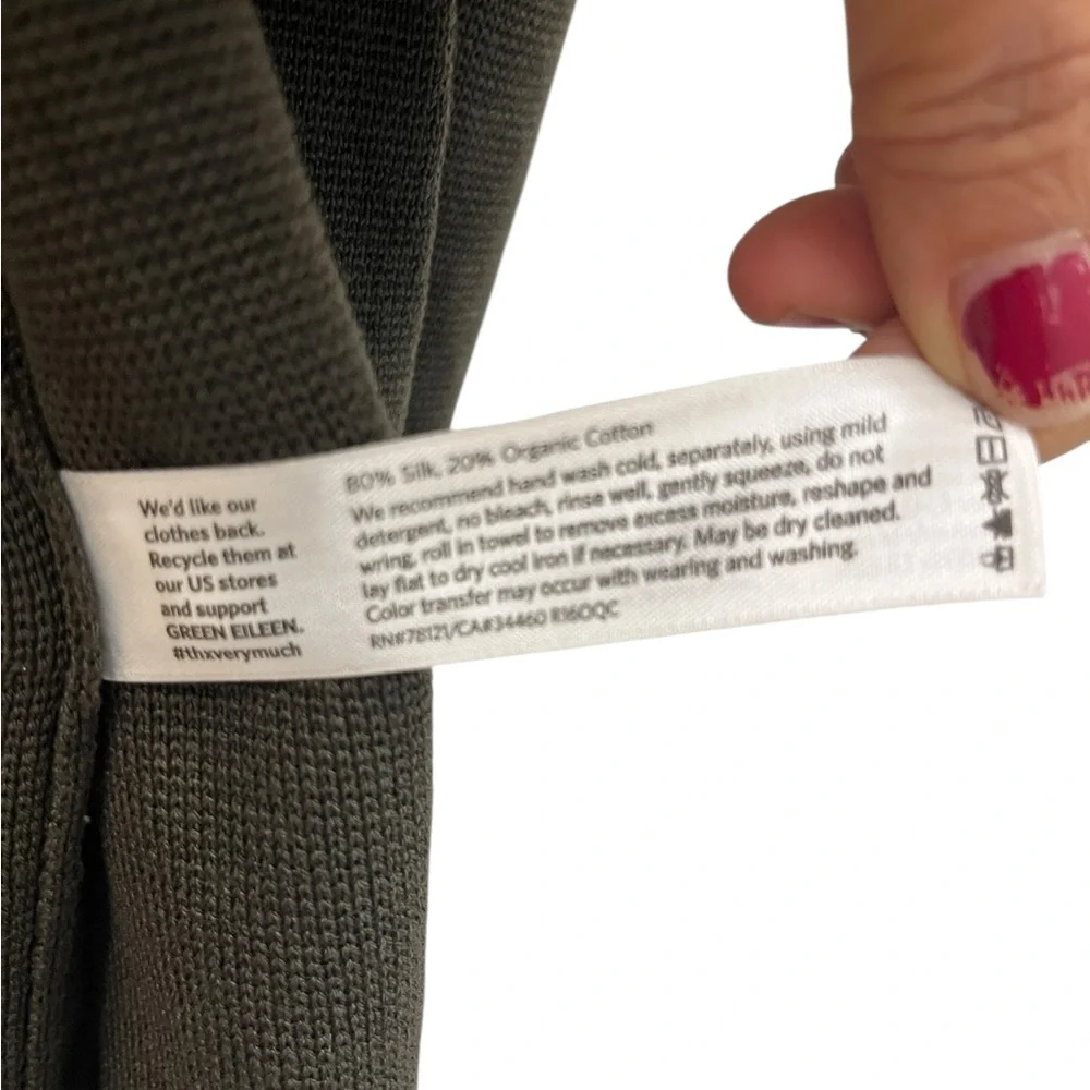 Eileen Fisher dark Green Open-Front Cardigan Size Medium - Picture 7 of 11